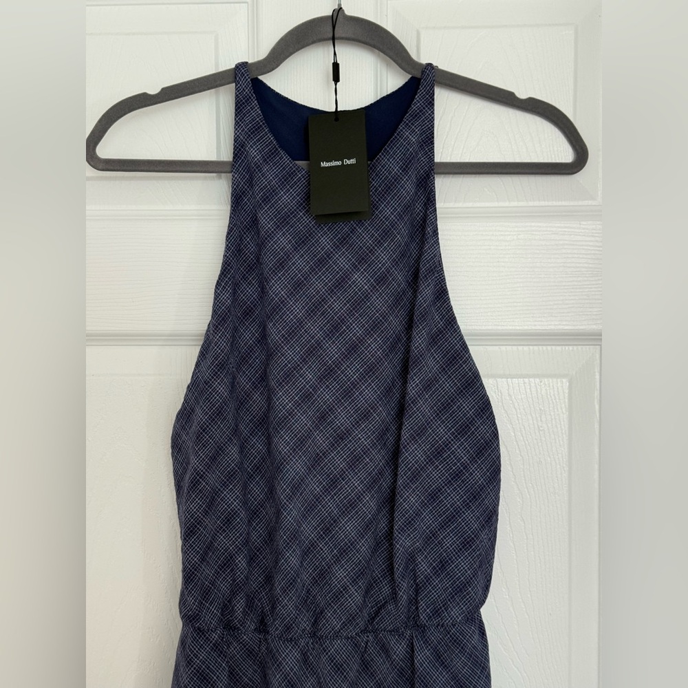 NEW Massimo Dutti Long Checkered Dress with Back Detail - Picture 4 of 12